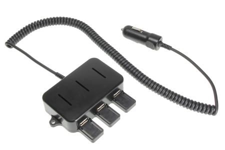 Brodit 945080 Dreifach USB-Ladegerät mit Cig-Plug