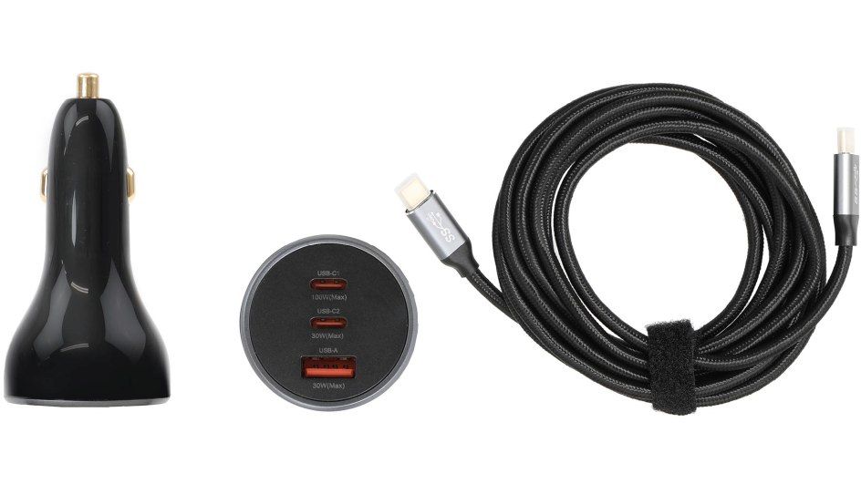 Brodit 217229 Zigarettenanzünder Adapter und 3M USB-C Kabel