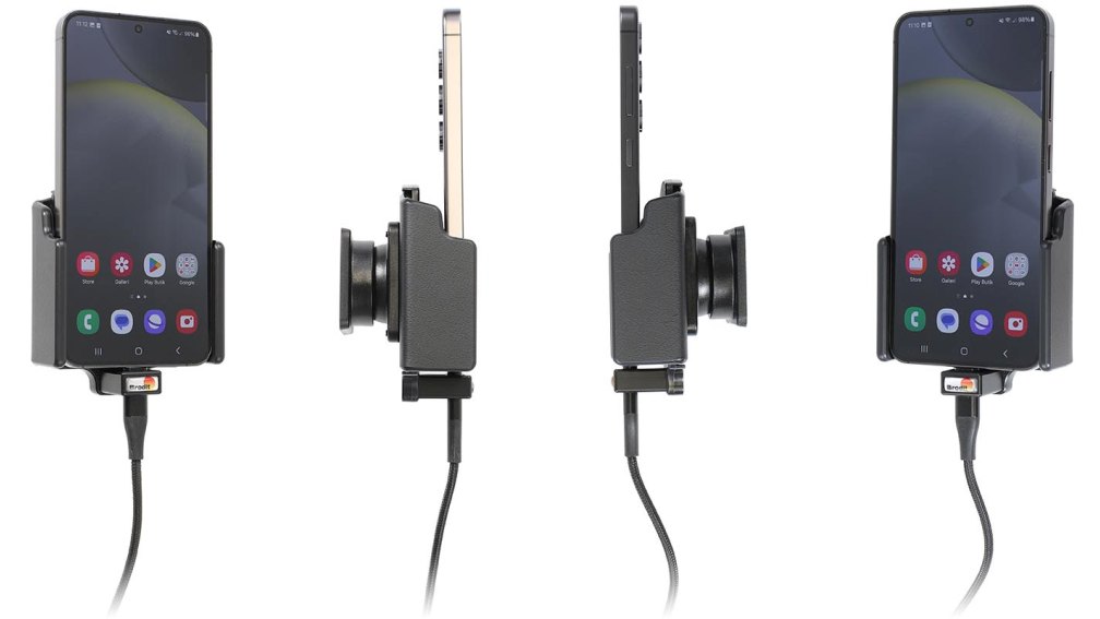 Brodit 721456 Support universel pour appareil, support actif avec câble USB et adaptateur Zigg