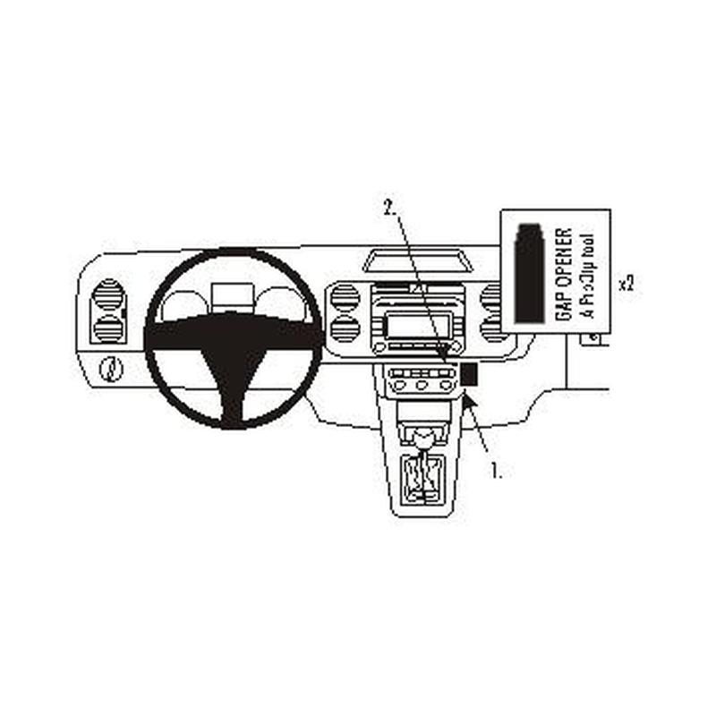 Brodit 853610 Autohalterung VW Golf Plus Baujahr 05-09, Angled mount