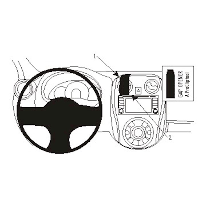 Brodit 854978 support voiture Nissan Note année 13-19, Center mount