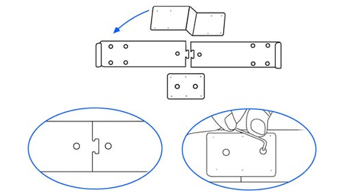 Brodit 856208 support voiture Tesla Model Y/Y Juniper, 25½- fixation à la console
