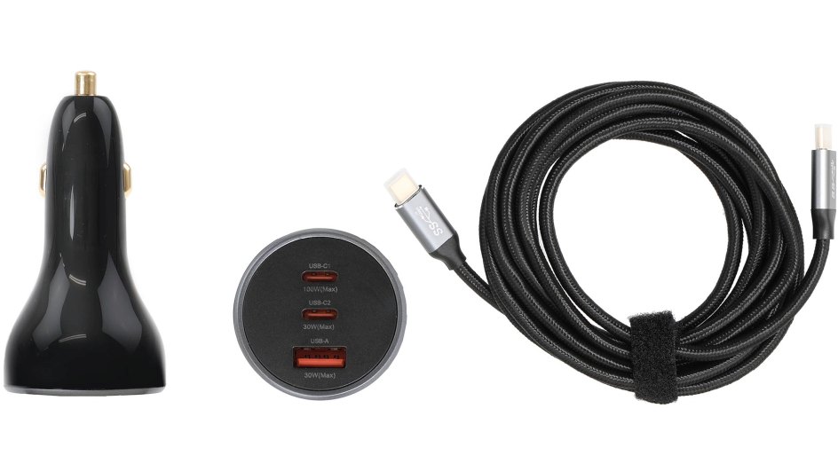 Brodit 217229 Zigarettenanzünder Adapter und 3M USB-C Kabel