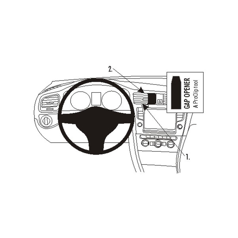 Brodit 854889 support VW Golf VII année 13-, Center mount