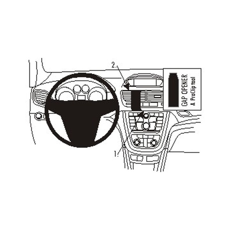Brodit 854874 support Opel Mokka annee 13-16, Center mount