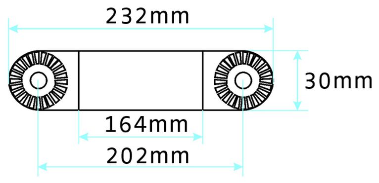 Brodit 215549 Support de socle - Rallonge 8"