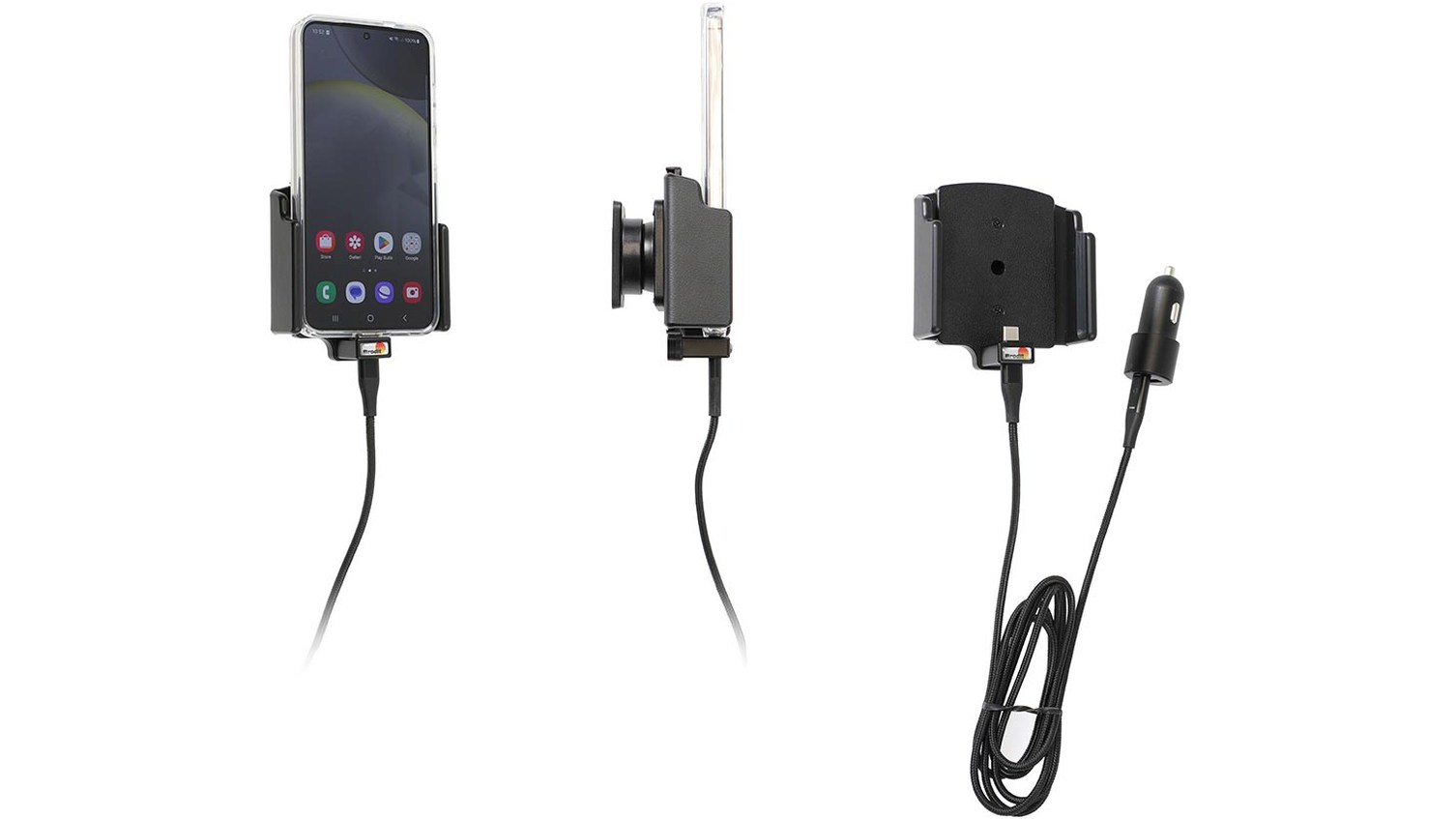Brodit 721456 Support universel pour appareil, support actif avec câble USB et adaptateur Zigg