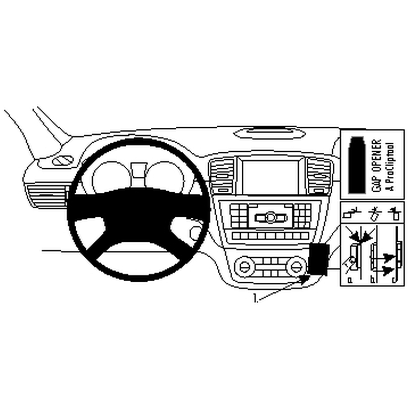 Brodit 854709 support Mercedes Benz GL-Class annee 13-19, Angled mount