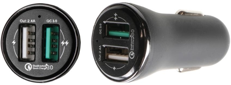 Brodit 945010 Double chargeur USB allume cigare QC 3.0
