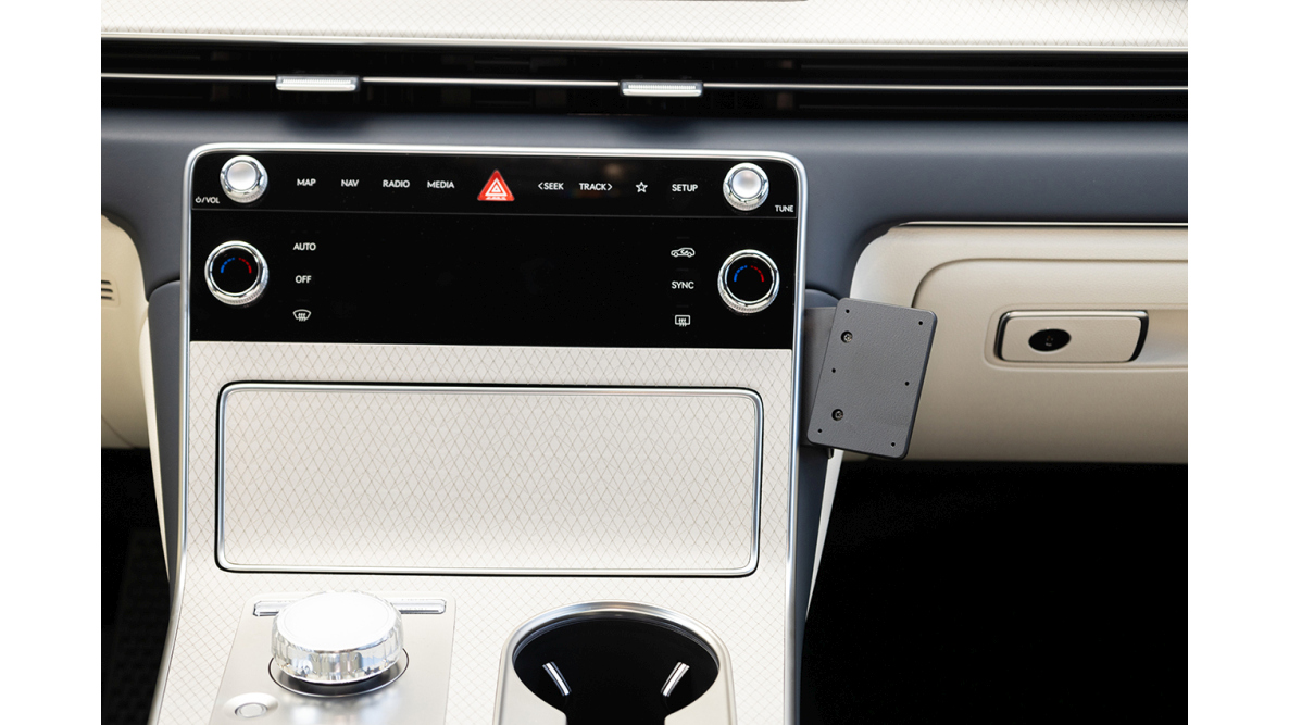 Brodit 856129 Autohalterung Genesis, GV80 25-, an der Konsole abgewinkelt, Angled mount