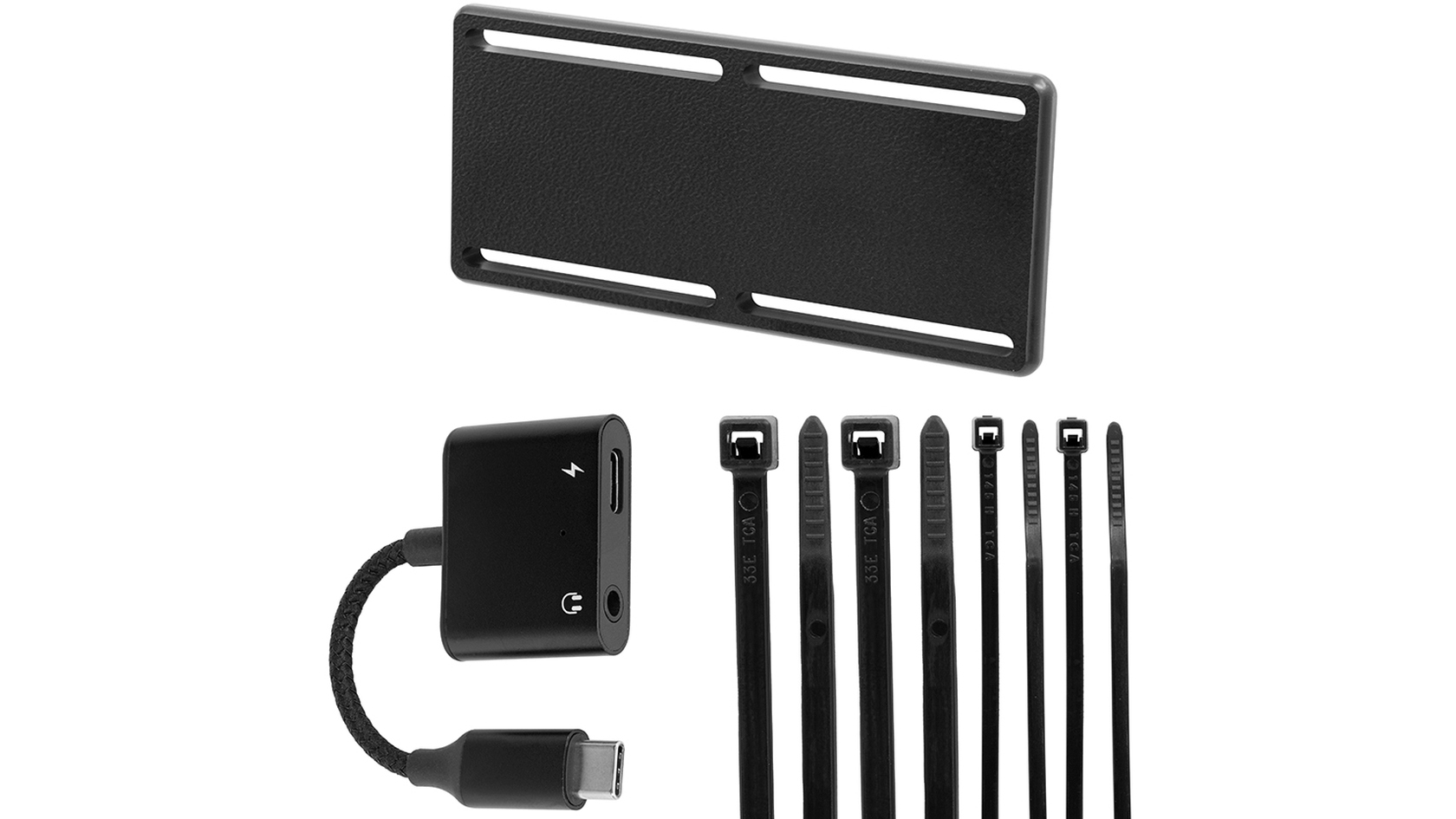 Brodit 216483 USB-C répartiteur, PD 60 Watts + 3,5mm Audio