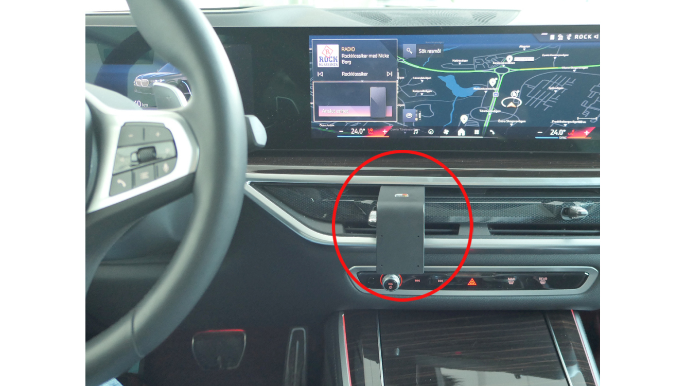 pour support voiture BMW X5 & X7 année 24-, fixation à la Console centrale, Center mount