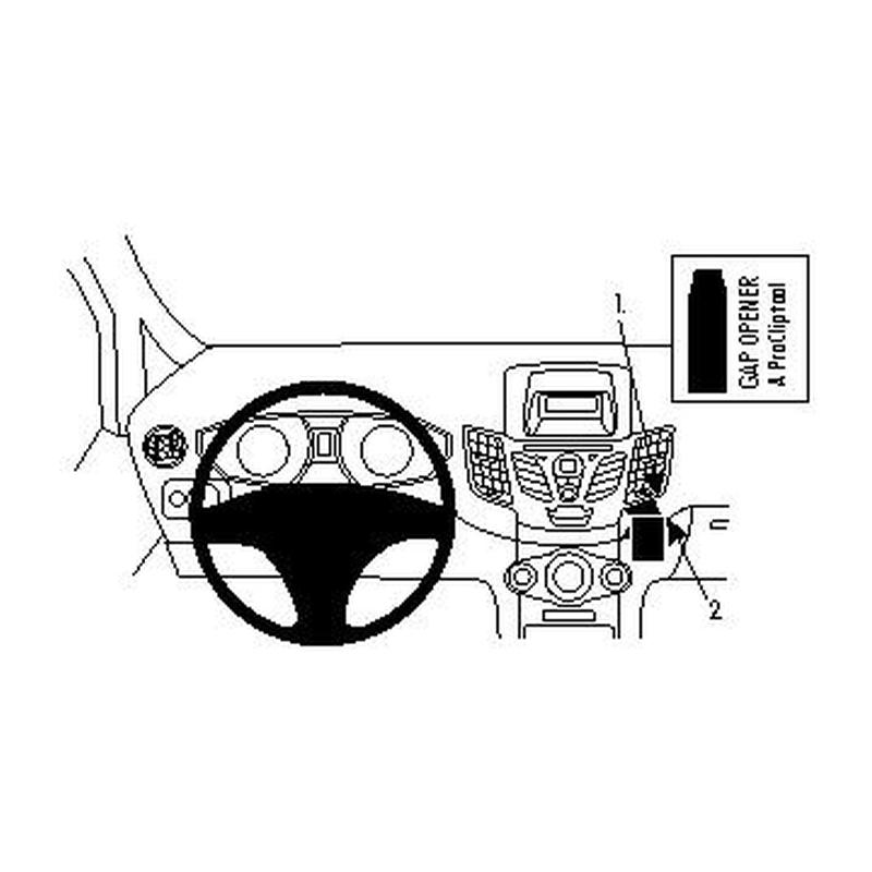 Brodit 854252 support Ford Fiesta annee 09-17, Angled mount