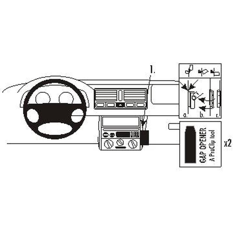 Brodit 852808 ProClip VW Bora Baujahr 99-05 Angled mount
