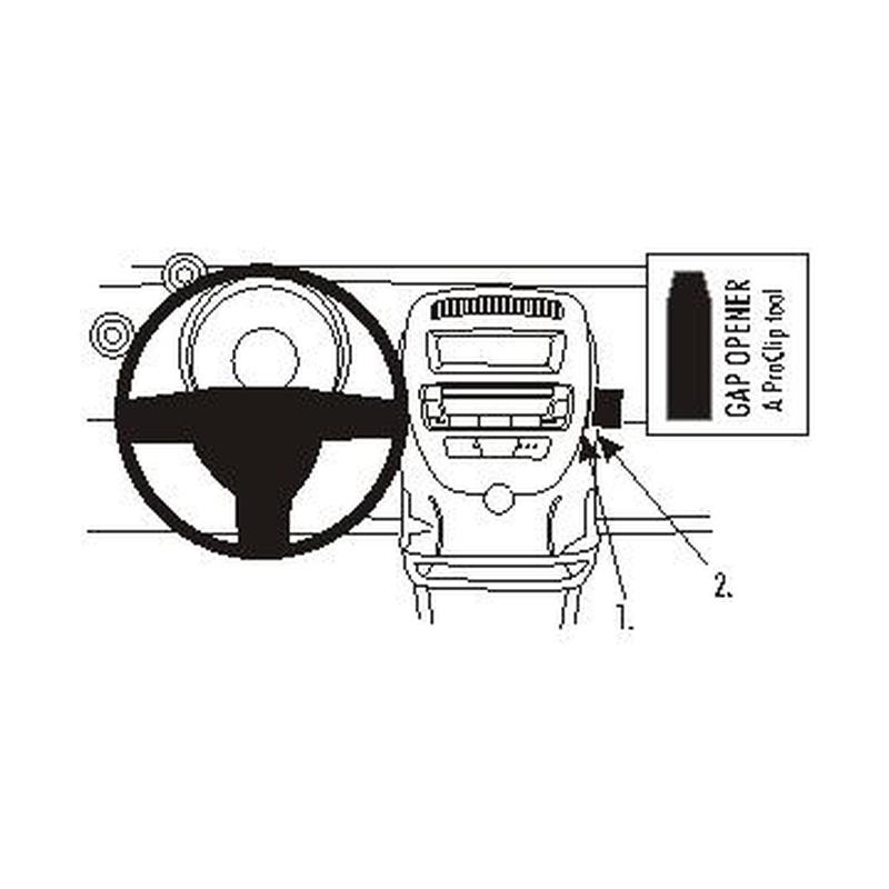 Brodit 853717 Halterung Citroen C1 Baujahr 06-14, Angled mount