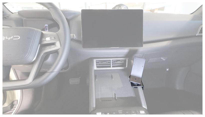 Brodit 836301 Autohalterung BYD, Atto 2 25-, an der Konsole abgewinkelt, Console mount