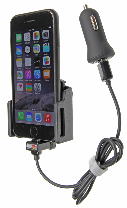 Brodit Support active avec 12V Zig. iPhone 6/6S/7/8/X/Xs