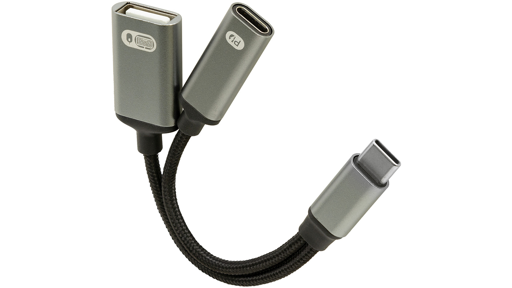 Brodit 216478 USB-C répartiteur, PD 60 Watts + USB-A Data